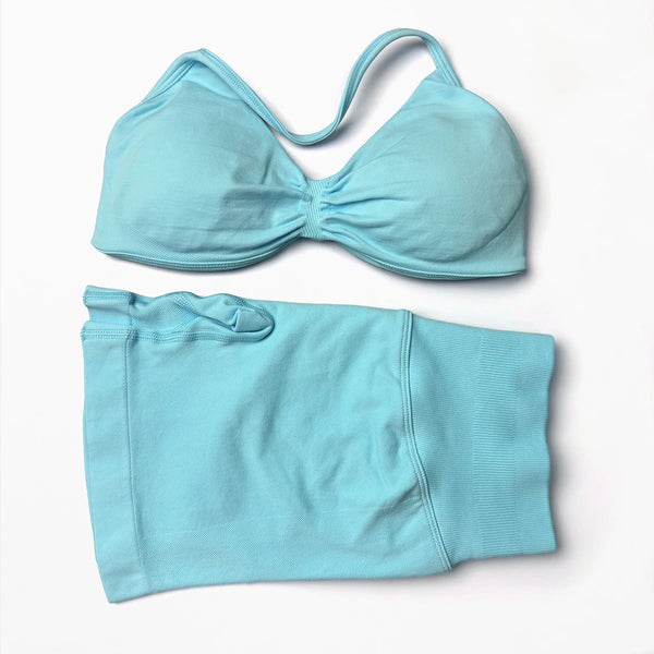 Strappy Yoga Halter Bra Set